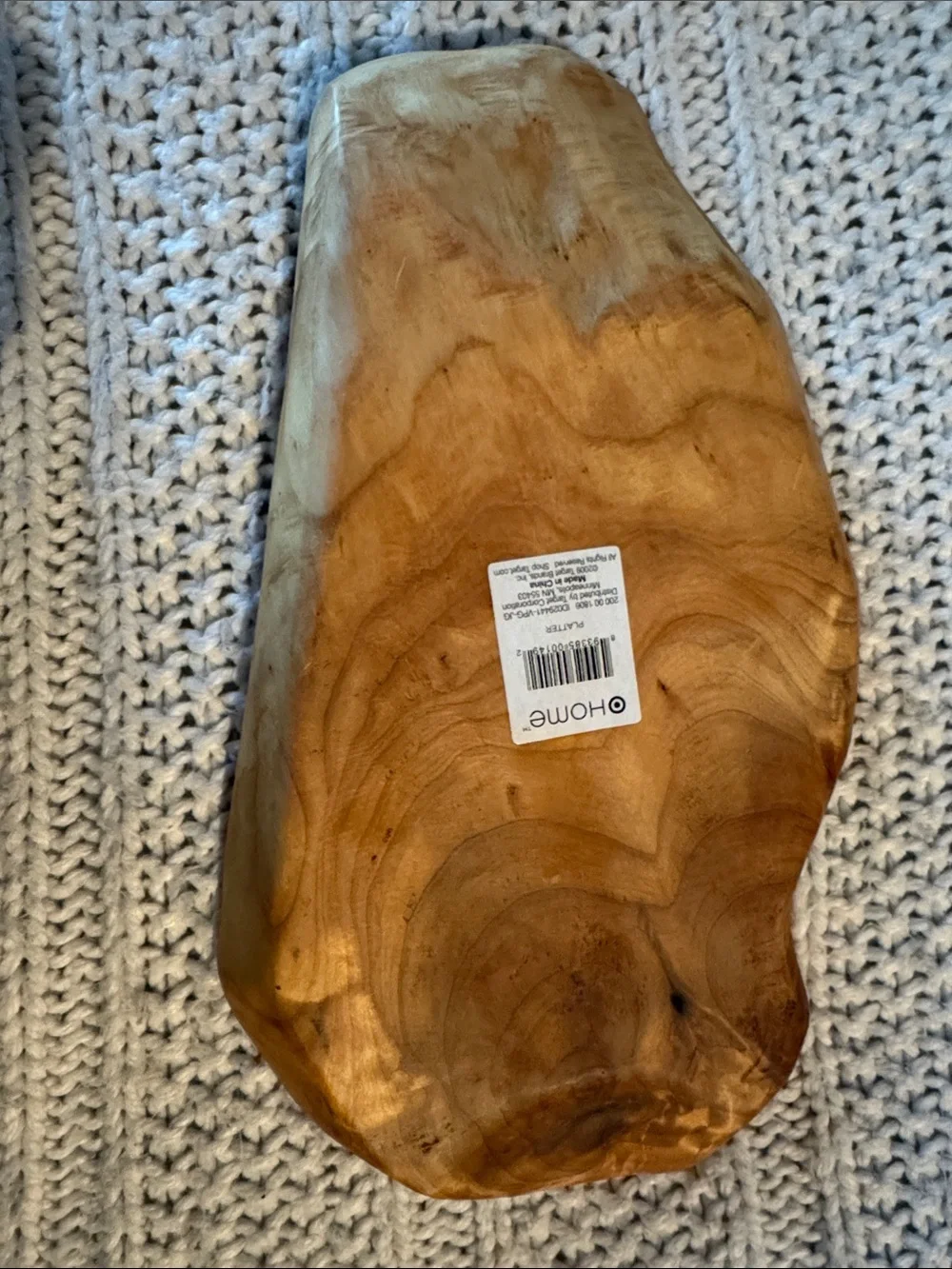 Hand-Carved Natural Brown Faux Wood Serving Board - Target